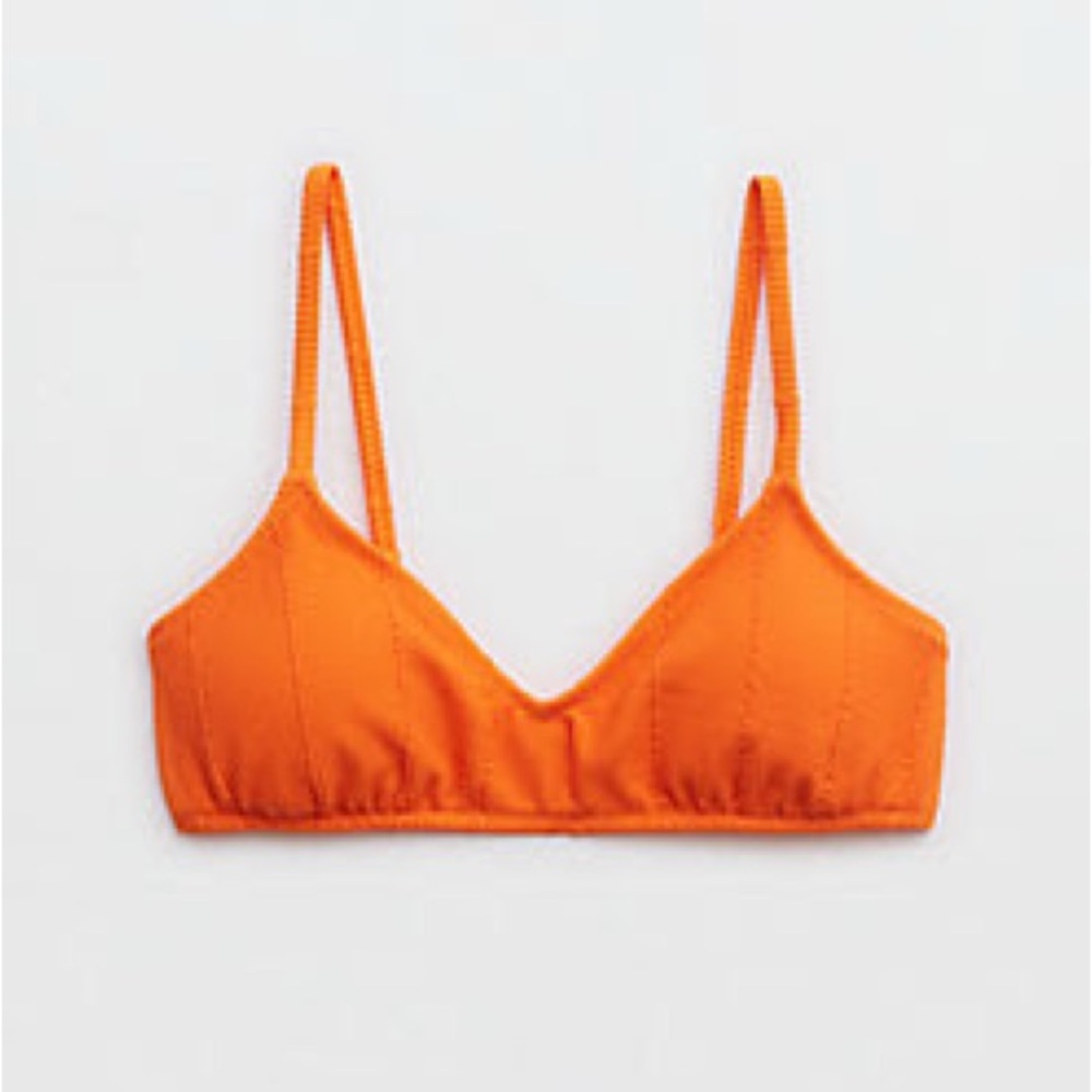 XXL Aerie Orange Ribbed Bikini Top